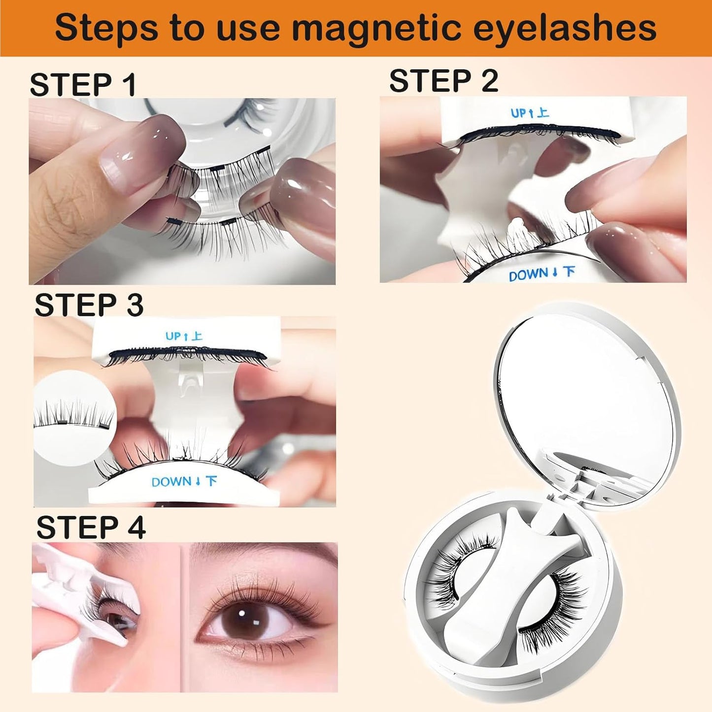 Natural and practical magnetic lashes that require no glue