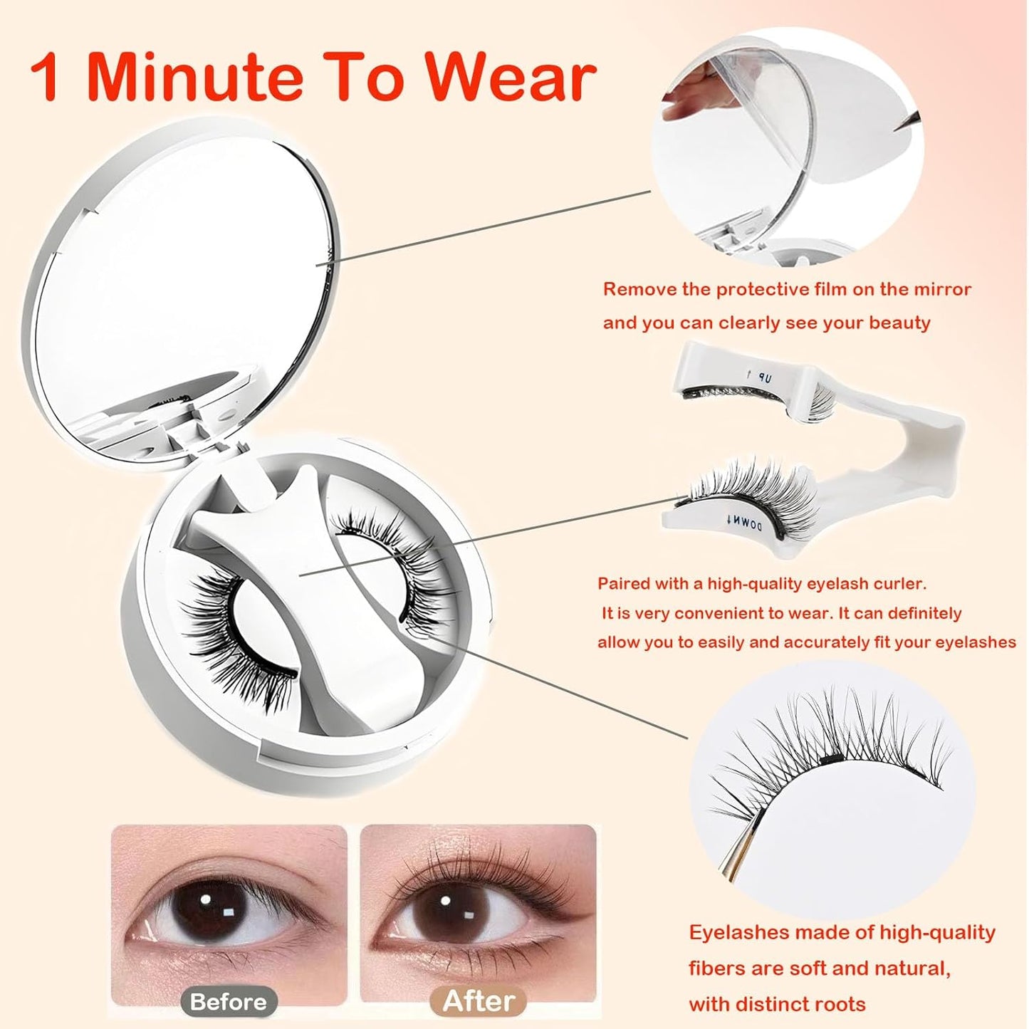 Natural and practical magnetic lashes that require no glue